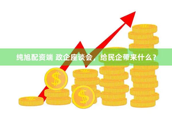 纯旭配资端 政企座谈会，给民企带来什么？