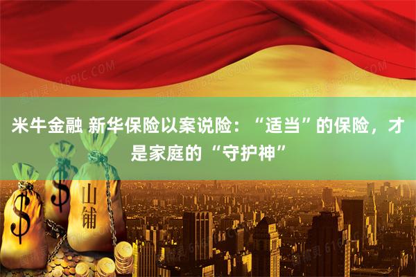 米牛金融 新华保险以案说险：“适当”的保险，才是家庭的 “守护神”