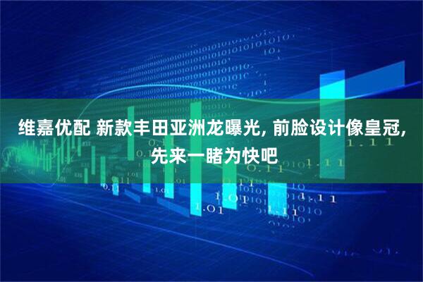 维嘉优配 新款丰田亚洲龙曝光, 前脸设计像皇冠, 先来一睹为快吧